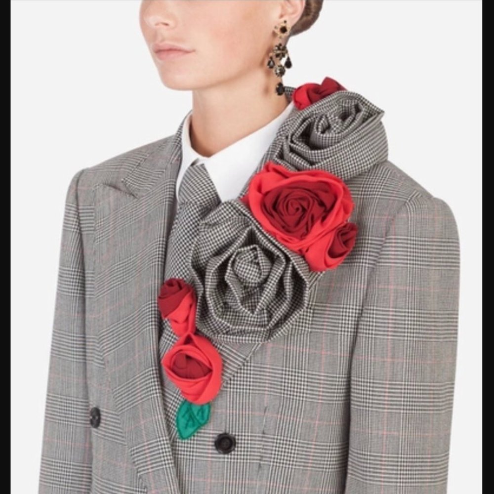 D&G Plaid Rose Applique Blazer *RARE* Size 42